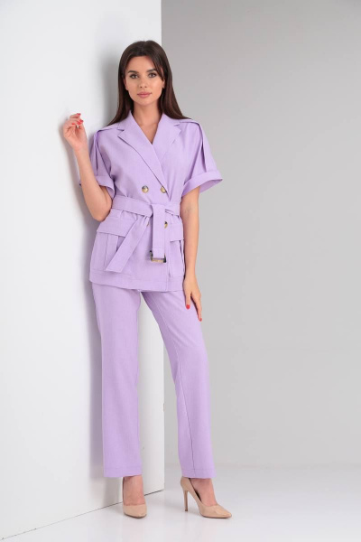 Брюки, жакет Vilena 820 сирень - фото 3