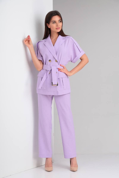 Брюки, жакет Vilena 820 сирень - фото 2