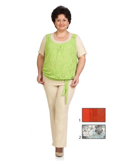 Кэжуал блуза и брюки из текстиля на демисезон Classic Moda 071бр - фото 1