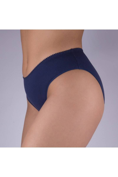 Гладкие трусы из трикотажа с средней линией талии Verally 102-1 темно-синий - фото 3
