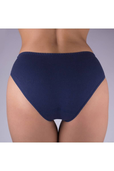 Гладкие трусы из трикотажа с средней линией талии Verally 102-1 темно-синий - фото 2