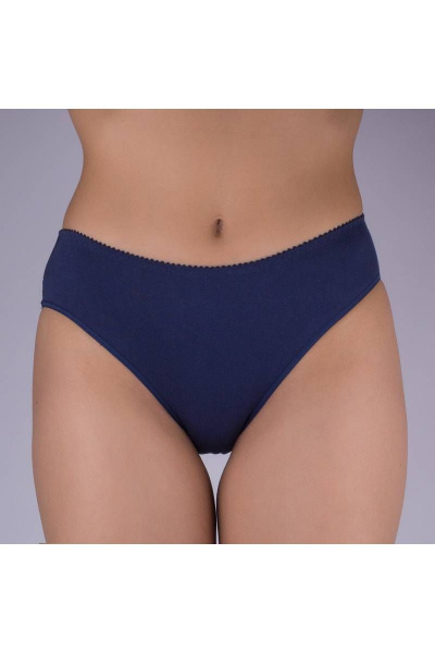 Гладкие трусы из трикотажа с средней линией талии Verally 102-1 темно-синий - фото 1