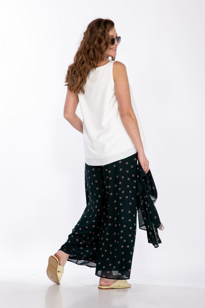 Летний костюм блуза и кюлоты свободного силуэта Belinga 2253 зеленый - фото 7