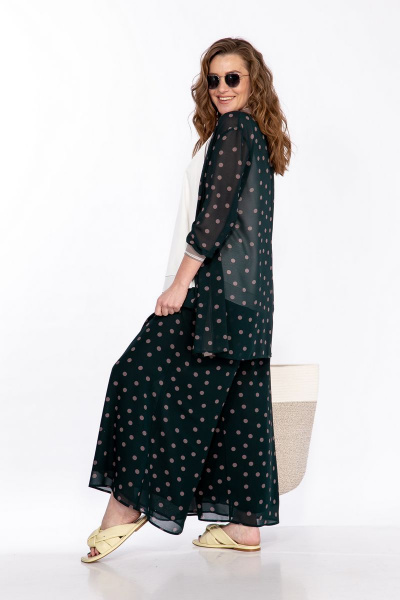 Летний костюм блуза и кюлоты свободного силуэта Belinga 2253 зеленый - фото 3