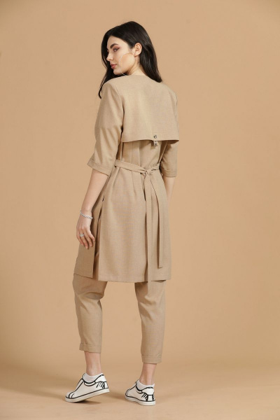 Брюки, кардиган, футболка Твой имидж 1373 белое+песок - фото 5