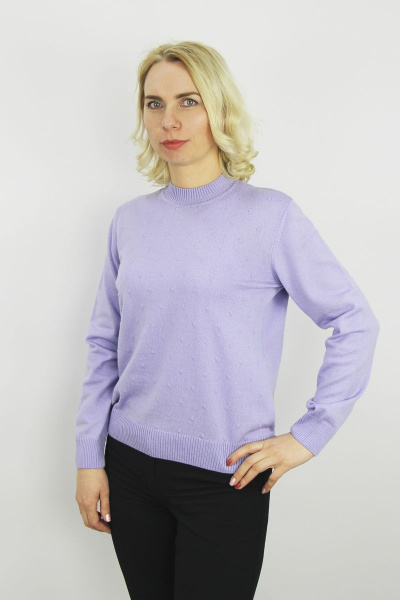 Джемпер прямого силуэта из шерсти фиолетовый для демисезона Полесье С1199-22 2С5056-Д43 158,164 матиола - фото 1