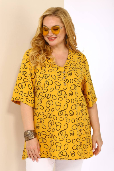 Блуза Shetti 4026 горчица - фото 5