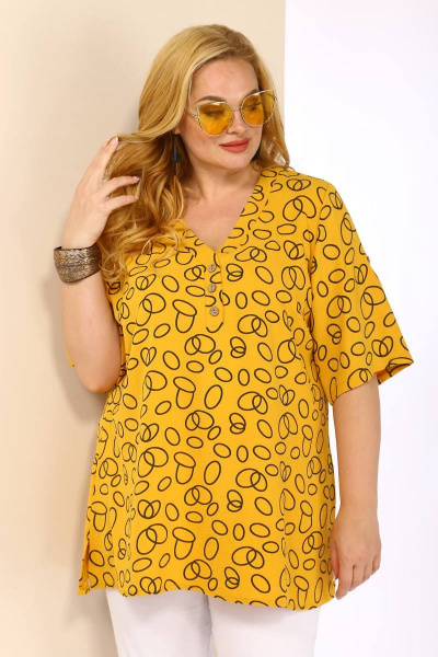 Блуза Shetti 4026 горчица - фото 6