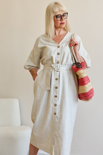 Платье ELLETTO 1908 натуральный - фото 1