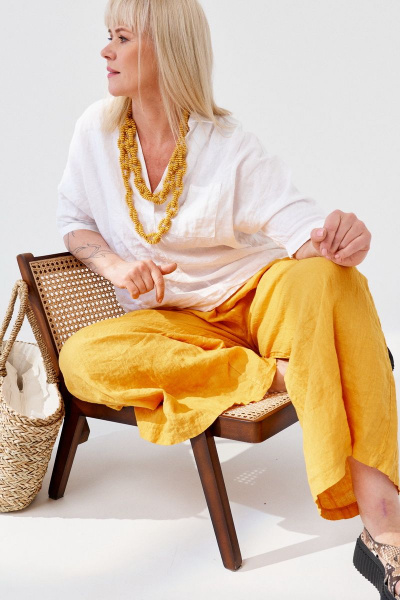 Брюки ELLETTO 2230 желтый - фото 4