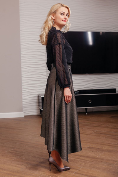 Блуза в стиле нарядной сетки с воротовой стойкой MadameRita 5.003 - фото 3