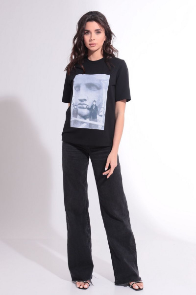 Летний хлопковый джемпер с сублимацией и укороченным рукавом HIT 2016 черный - фото 7