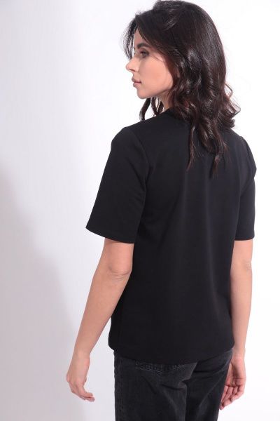 Летний хлопковый джемпер с сублимацией и укороченным рукавом HIT 2016 черный - фото 6