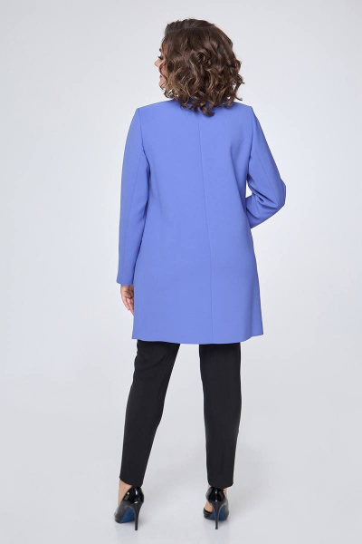 Плащ демисезон прямого кроя на пуговицах Zlata 4418 голубой - фото 3