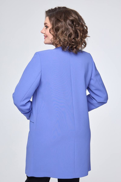 Плащ демисезон прямого кроя на пуговицах Zlata 4418 голубой - фото 6