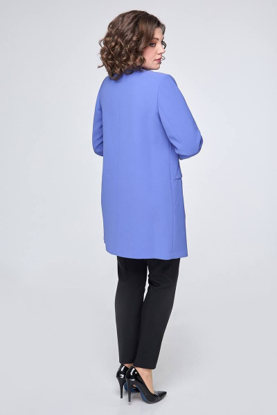 Плащ демисезон прямого кроя на пуговицах Zlata 4418 голубой - фото 2