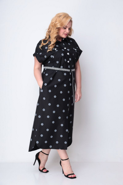 Платье Michel chic 993 черный+белый - фото 3
