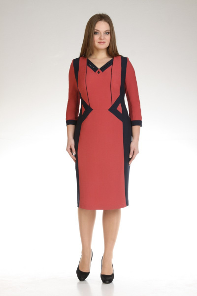 платье приталенное с вырезом капля универсальный стиль Artalia 260 - фото 1
