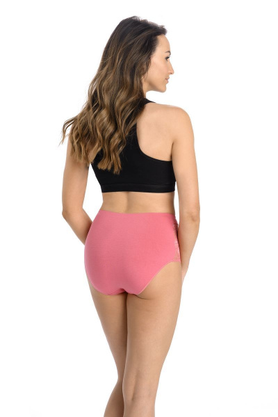 Трусы-слип с фигурными вставками из кружева и трикотажа Teyli 1122 коралл - фото 2