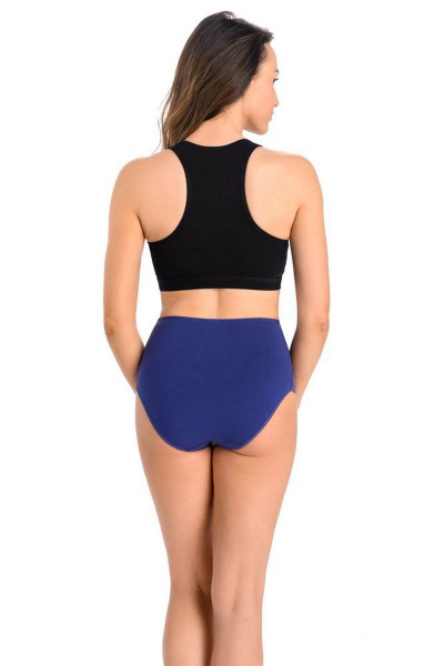 Трусы-слип из эластичного трикотажа и кружева с высокой талией Teyli 1122 джинс - фото 2