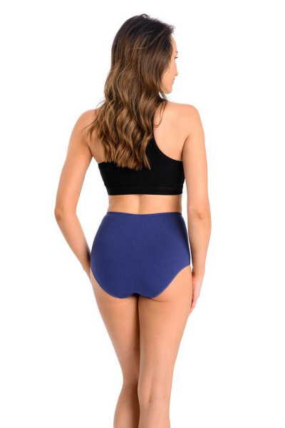 Трусы-слип с декоративными вставками из кружева и трикотажа Teyli 1123 джинс - фото 2