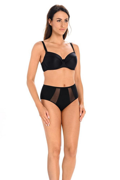 Трусы средней линии талии из трикотажа и кружева Teyli 1125 черный - фото 1