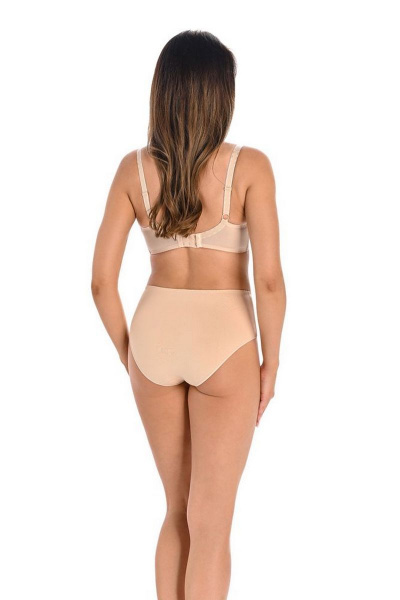 Трусы средней линии талии из эластичного трикотажа и кружева Teyli 1125 бежевый - фото 2