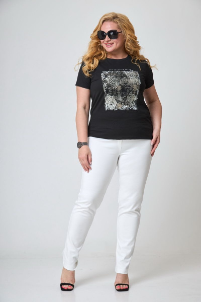 Летние брюки прилегающего силуэта с поясом на тесьме БАГРЯНИЦА 1839 белый - фото 2