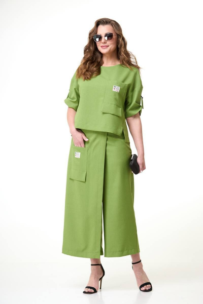 Блуза, кюлоты Taita plus 2216/7 зелень - фото 5