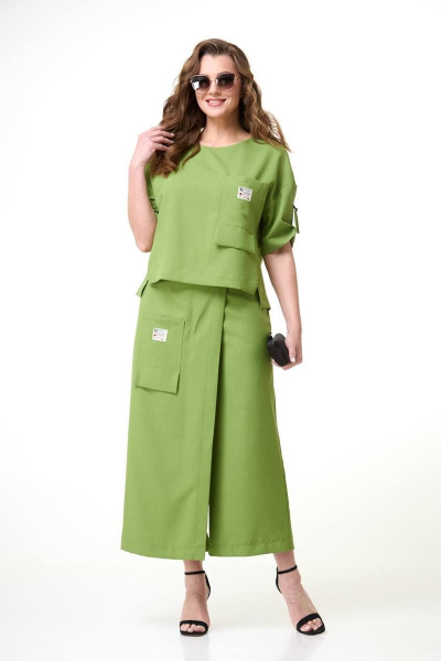 Блуза, кюлоты Taita plus 2216/7 зелень - фото 2