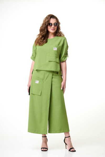 Блуза, кюлоты Taita plus 2216/7 зелень - фото 7