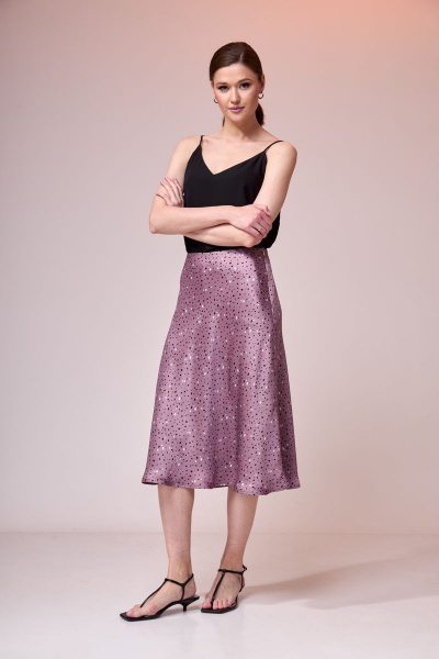 Летний текстильный комплект: шифоновая блуза и полусолнце юбка Ларс Стиль 693/1 - фото 3