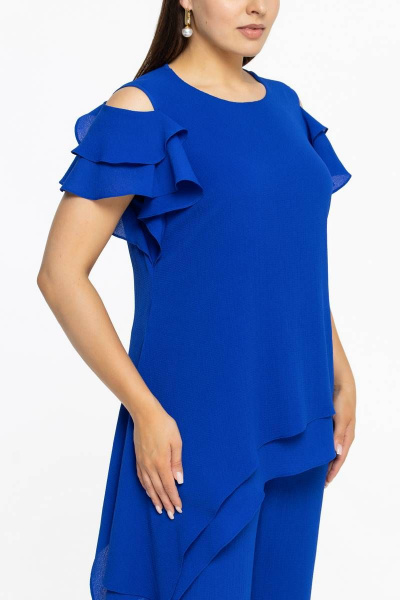 Эффектный брюки и асимметричная туника для праздничного образа Effect-Style 827 васильковый - фото 4