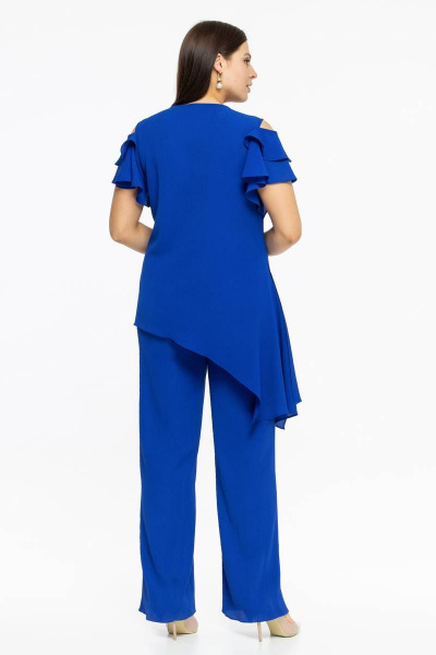 Эффектный брюки и асимметричная туника для праздничного образа Effect-Style 827 васильковый - фото 5