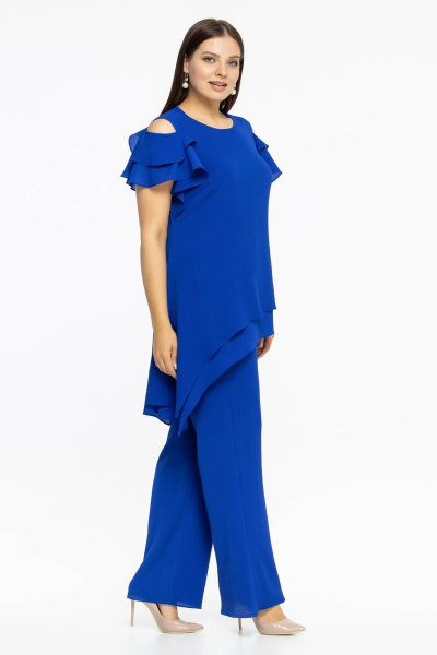 Эффектный брюки и асимметричная туника для праздничного образа Effect-Style 827 васильковый - фото 1