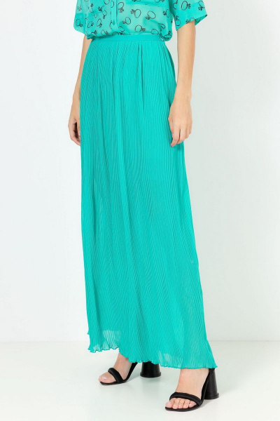 Бирюзовая юбка из текстиля на лето на каждый день Lakbi 22213юб бирюза - фото 2