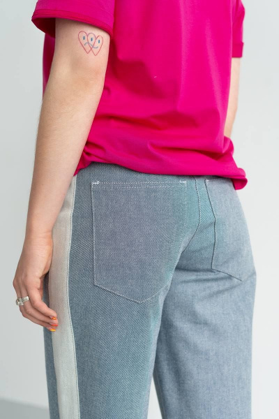 Летние синие шорты с лампасами и карманами JRSy 2145 джинс - фото 3