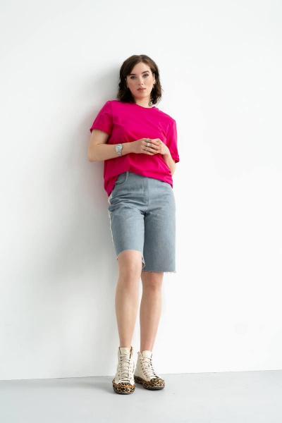 Летние синие шорты с лампасами и карманами JRSy 2145 джинс - фото 1