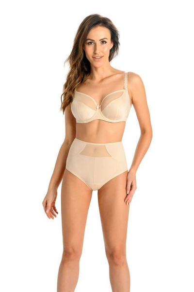 Трусы слип из трикотажа с высокими линиями талии Teyli 7124 бежевый - фото 1