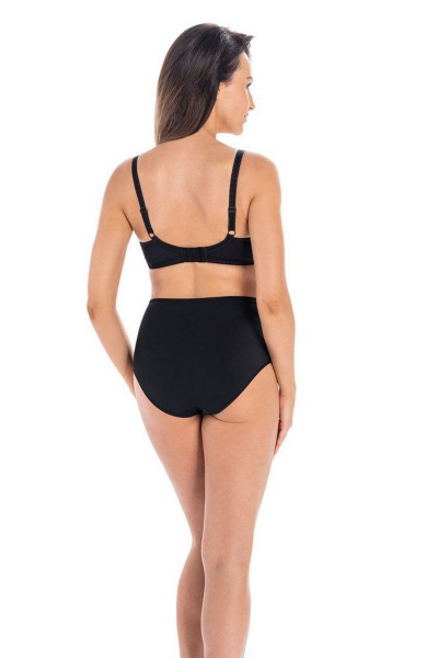 Трусы слип из трикотажа с фигурными вставками и высокой талией Teyli 7123 черный - фото 2