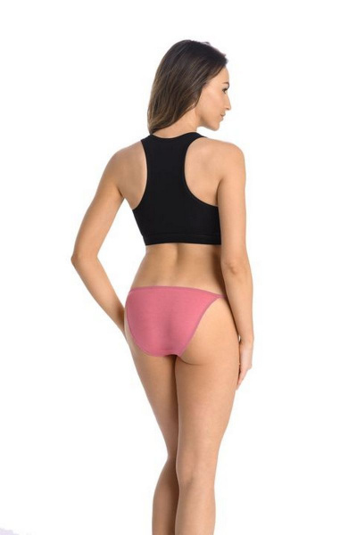 Трусы из трикотажа и хлопка со средней талией без швов Teyli 113 коралл - фото 2