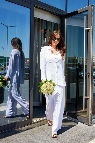 Блуза, брюки Anastasia 799 белый - фото 8