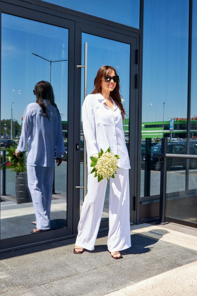 Блуза, брюки Anastasia 799 белый - фото 4