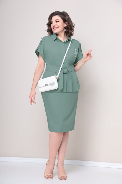 Блуза, юбка VOLNA 1237 мятно-зеленый - фото 2