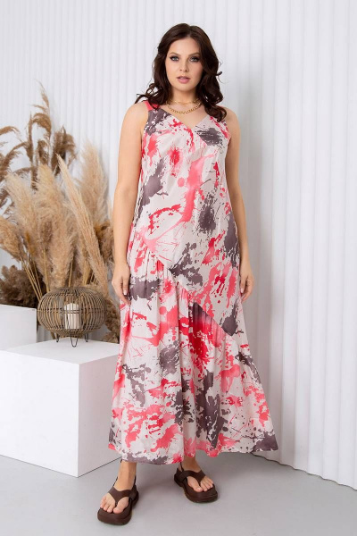 Сарафан Daloria 5017 розовый-серый - фото 1