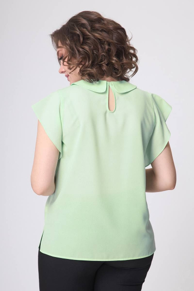 Блуза прямого силуэта с разрезами по бокам для стильного летнего образа Zlata 4398 мятный - фото 6