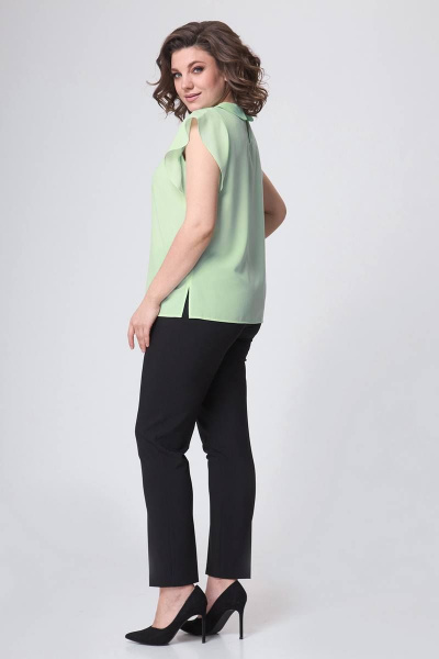Блуза прямого силуэта с разрезами по бокам для стильного летнего образа Zlata 4398 мятный - фото 2