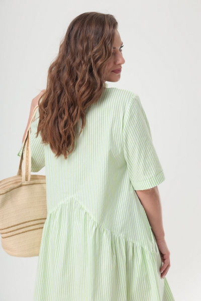 Платье ANASTASIA MAK 1032а полоска_салатовая - фото 5