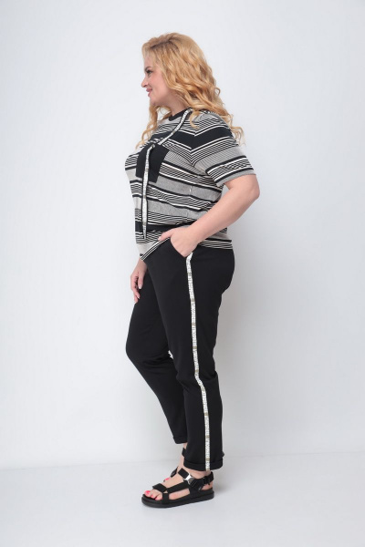 Брюки, джемпер Michel chic 1306 черно-белый - фото 5