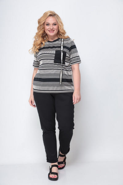 Брюки, джемпер Michel chic 1306 черно-белый - фото 1